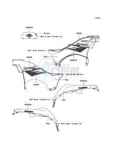 KVF750 4x4 KVF750A7F EU GB drawing Decals(Red)(EU,UK)