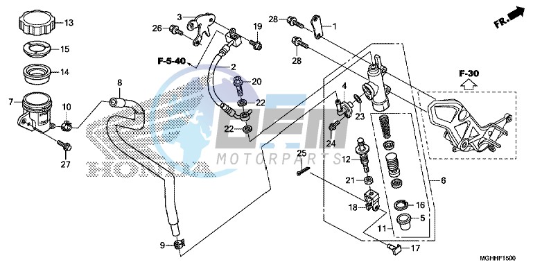 RR. BRAKE MASTER CYLINDER