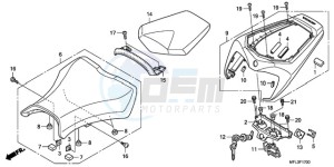 CBR1000RA9 France - (F / ABS CMF HRC MKH MME) drawing SEAT