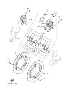 MT09 900 (1RCC) drawing FRONT BRAKE CALIPER