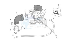 Scarabeo 100 4T e3 drawing Carburettor I