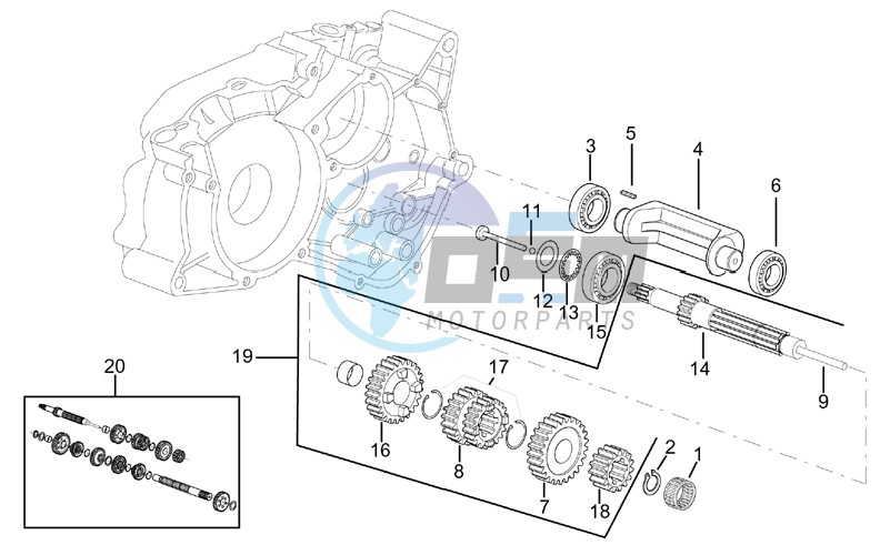 Primary gear shaft