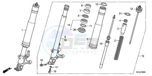 CBR1000RR9 France - (F / MME) drawing FRONT FORK