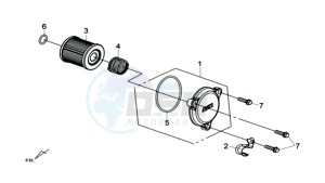 MAXSYM 600 I ABS EXECUTIVE SPORT L6 drawing OIL FILTER COVER