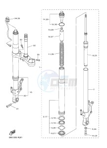 FJR1300AE FJR1300-AS FJR1300AS (B954) drawing FRONT FORK