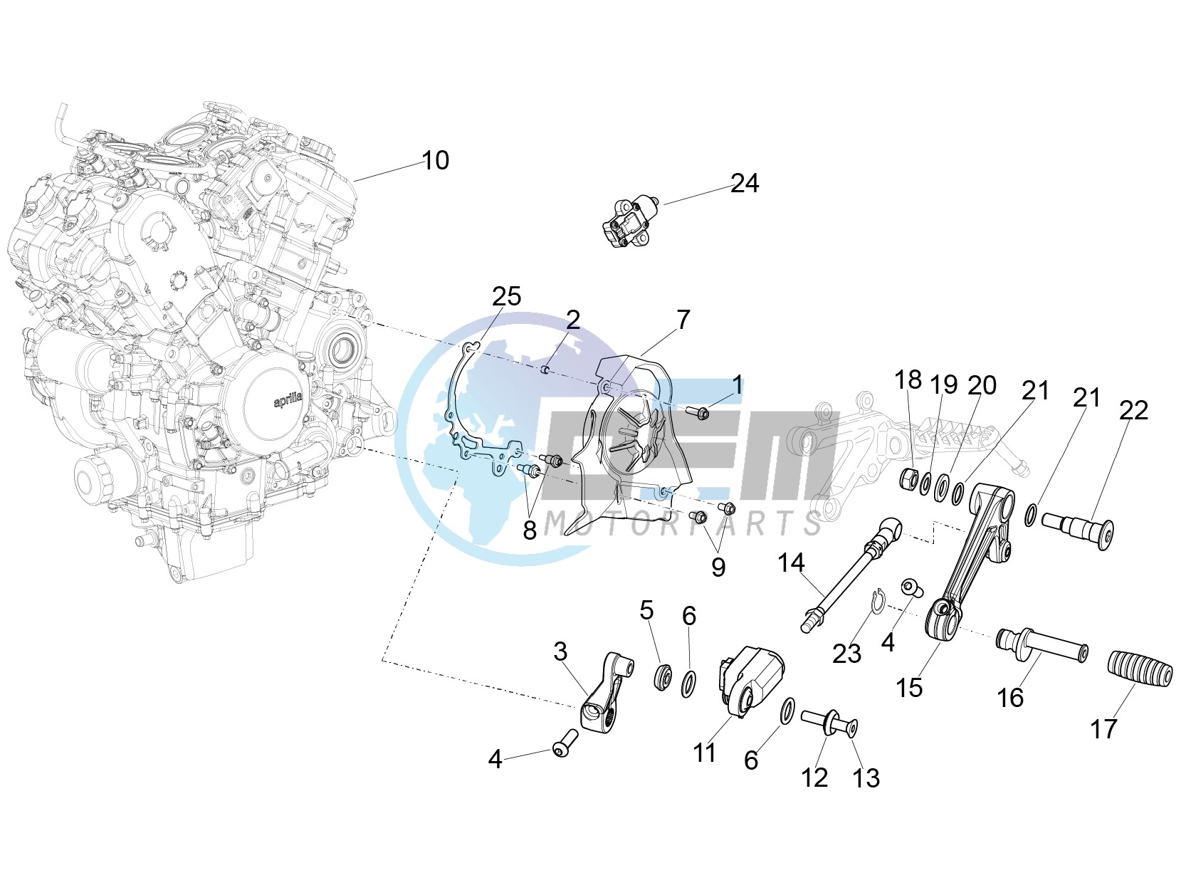 Engine-Completing part-Lever