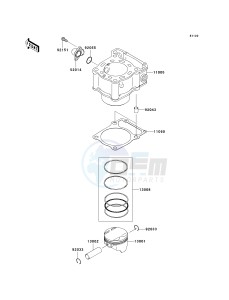 KLX 250 T [KLX250S] (T8F) T9F drawing CYLINDER_PISTON-- S- -