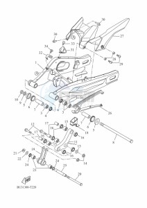 XSR700 MTM690 (BU32) drawing REAR ARM