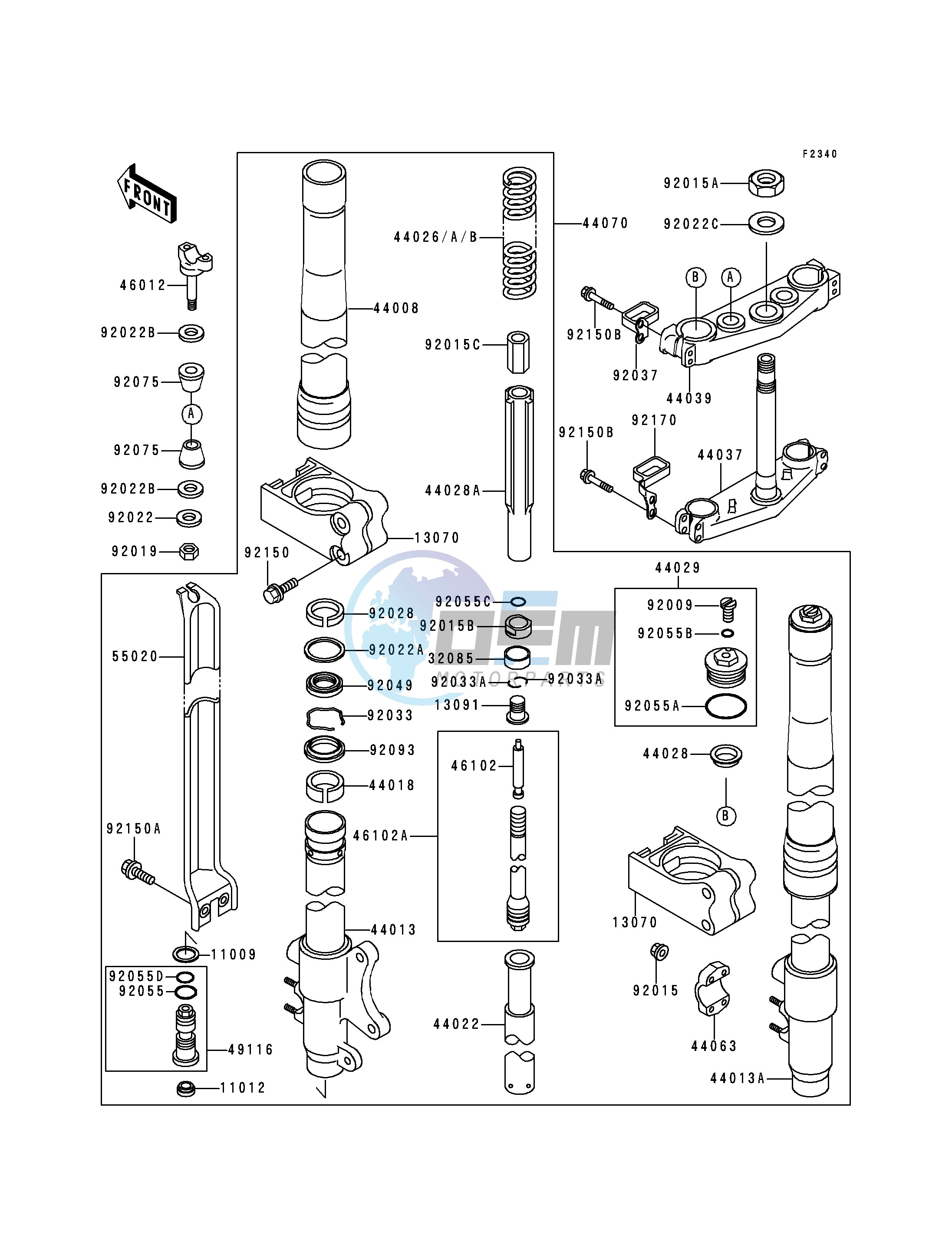 FRONT FORK -- KX500-E4_E5- -