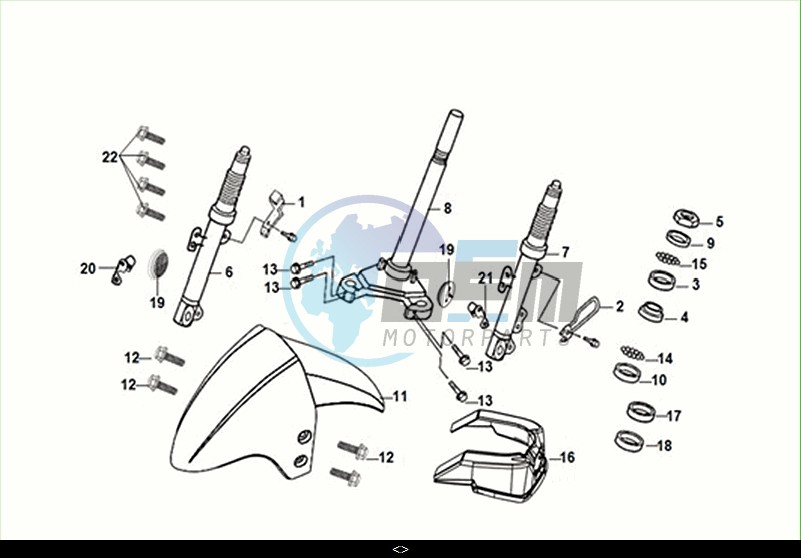 STEERING STEM - FRONT CUSHION