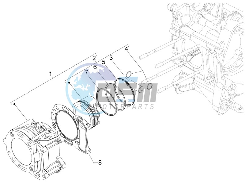 Cylinder - piston - wrist pin unit