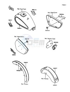 VN 1500 A [VULCAN 1500] (A10-A13) [VULCAN 1500] drawing DECALS-- BRONZE_RED- --- VN1500-A12- -