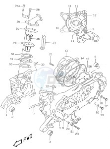 AY50 (V-W-X-Y) katana drawing CRANKCASE (model AY50W WR V W X Y)