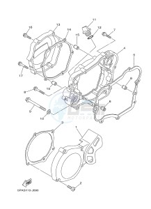 YZ85LW (1SN7 1SN9 1SP7 1SP9) drawing CRANKCASE COVER 1