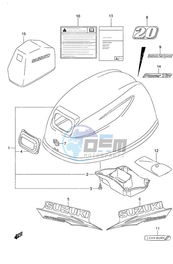 Engine Cover Remote Control w/Power Tilt Tiller Handle w/Power Tilt