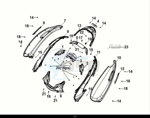 FIDDLE IV 50 (XG05W1-EU) (E5) (M1-M3) drawing BODY COVER - TAIL LIGHT