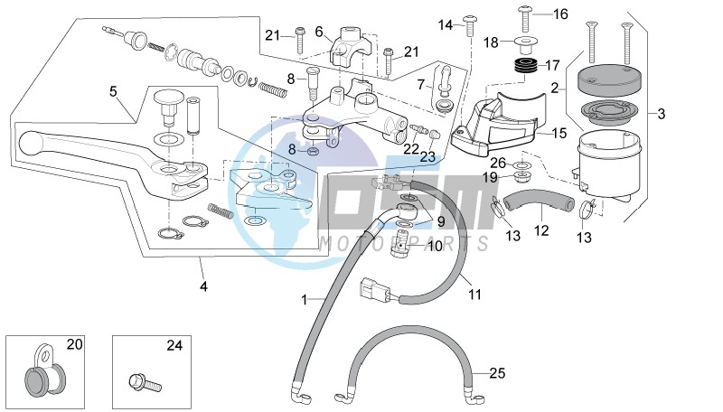 Front master brake cilinder