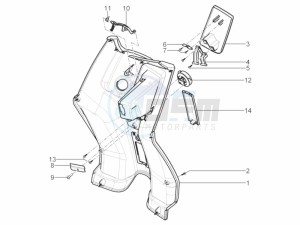 Typhoon 125 4T 2V E3 (NAFTA) drawing Front glove-box - Knee-guard panel