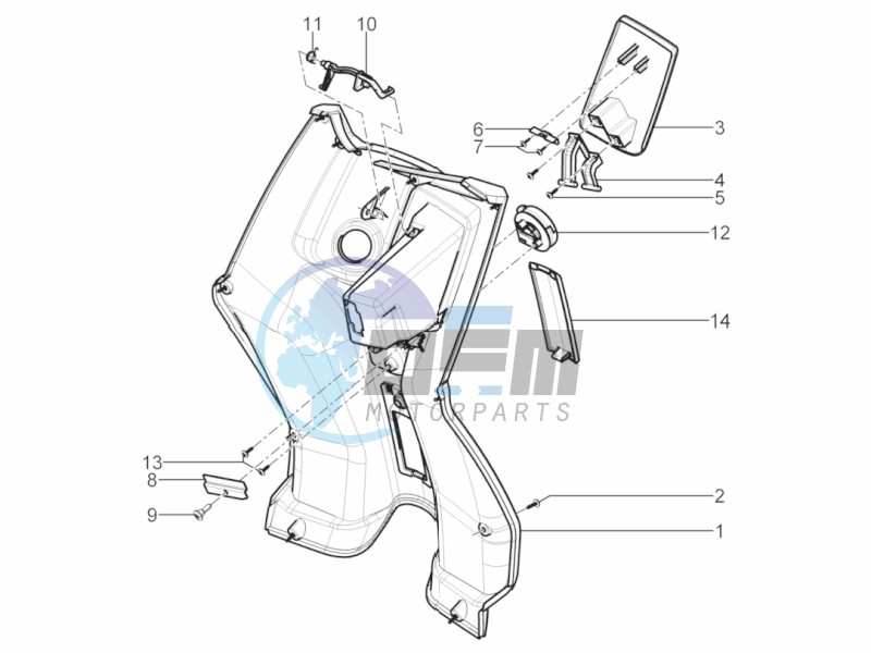 Front glove-box - Knee-guard panel