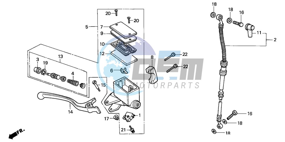 FR. BRAKE MASTER CYLINDER (VT1100CS/CT)