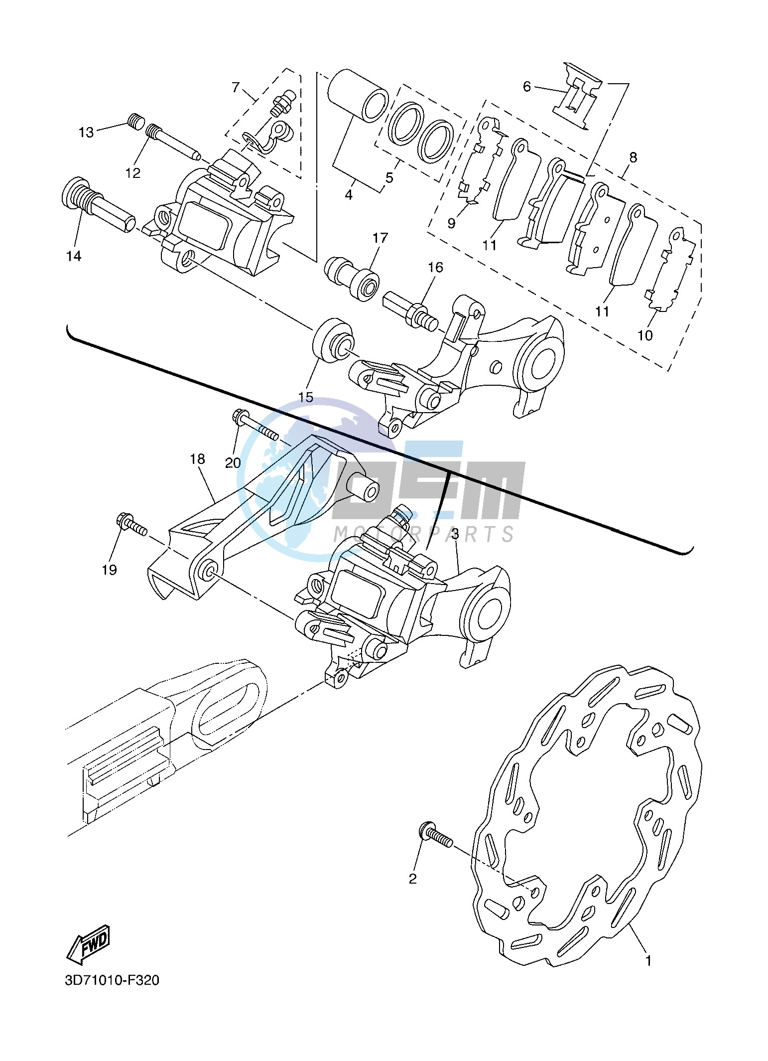 REAR BRAKE CALIPER