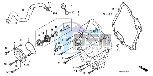 RIGHT CRANKCASE COVER/ WATER PUMP