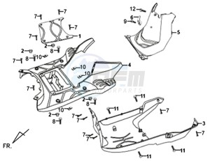 X'PRO 50 (45 KM/H) (AE05W4-FR) (L4-M1) (M1 - 2021) drawing BOTTOM PLATE / FRAMECOWLING