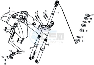 FIDDLE III 200I L6 drawing FRONT FORK/ FRONT FENDER / STEERING HEAD BEARING