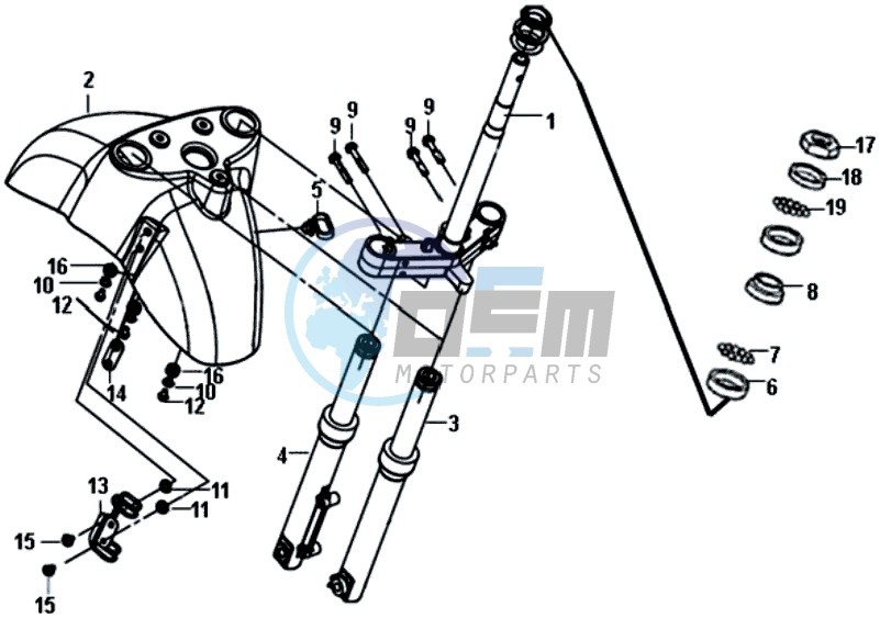 FRONT FORK/ FRONT FENDER / STEERING HEAD BEARING