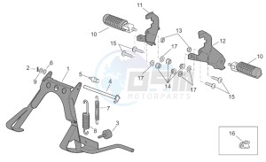 Scarabeo 50 Di-Tech drawing Foot rests - Lateral stand