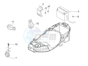 LX 150 4T USA drawing Control switches - Battery - Horn