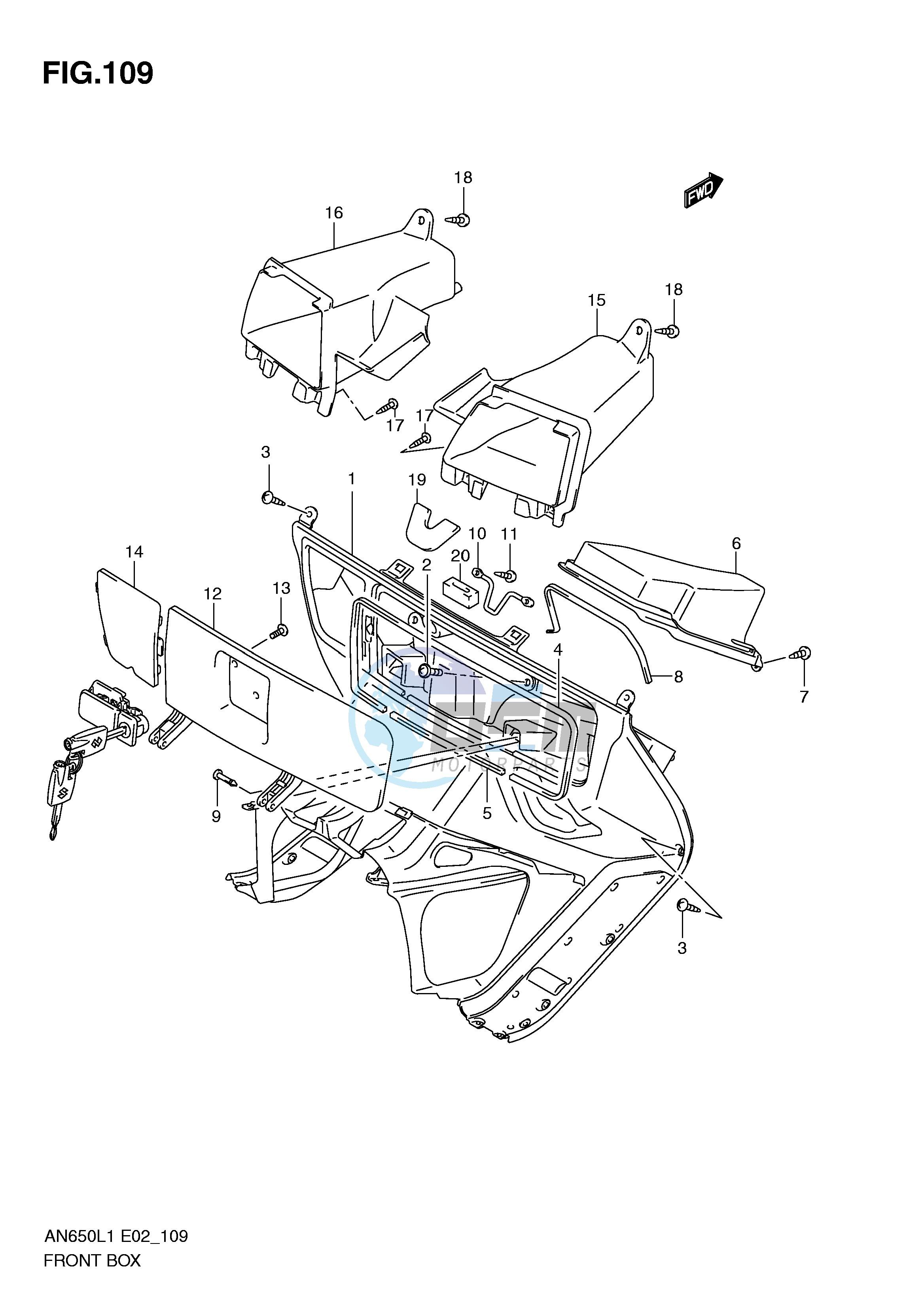 FRONT BOX (AN650AL1 E19)