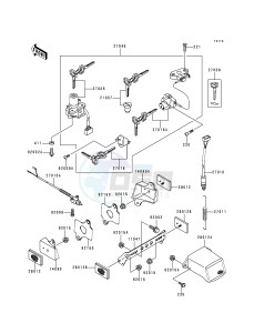 ZX 750 N [NINJA ZX-7RR] (N1-N2) [NINJA ZX-7RR] drawing IGNITION SWITCH_LOCKS_REFLECTORS