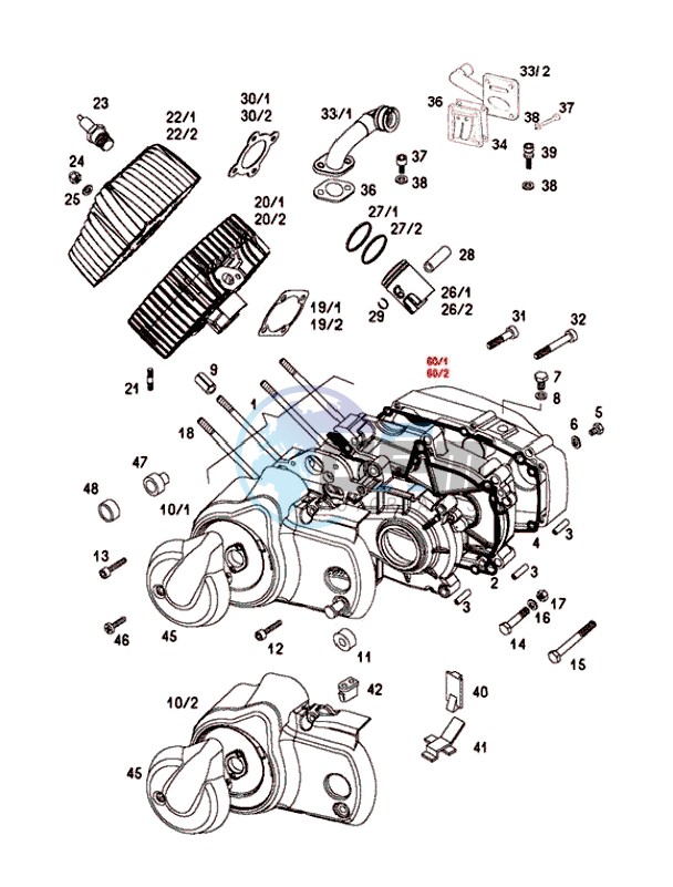 Crankcase-cylinder-piston