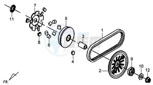 X'PRO 50 (45 KMH) (AE05W4-FR) (L4-M1) (M1 - 2021) drawing DRIVEN PULLEY / DRIVING - V-BELT