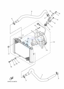 YFM700FWAD GRIZZLY 700 EPS (BFE1) drawing RADIATOR & HOSE