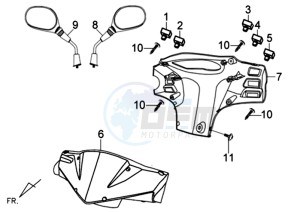 ORBIT II 50 drawing HEAD LIGHT COVER / SPEEDOMETER COWL / MIRRORS