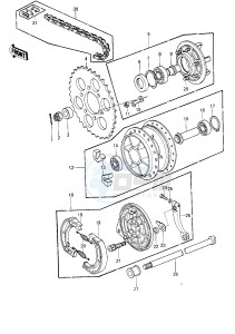 KE 250 B (B1-B3) drawing REAR HUB_BRAKE_CHAIN