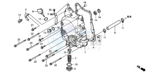 FES125 S-WING drawing RIGHT CRANKCASE COVER (FES1253-5)(FES1503-5)