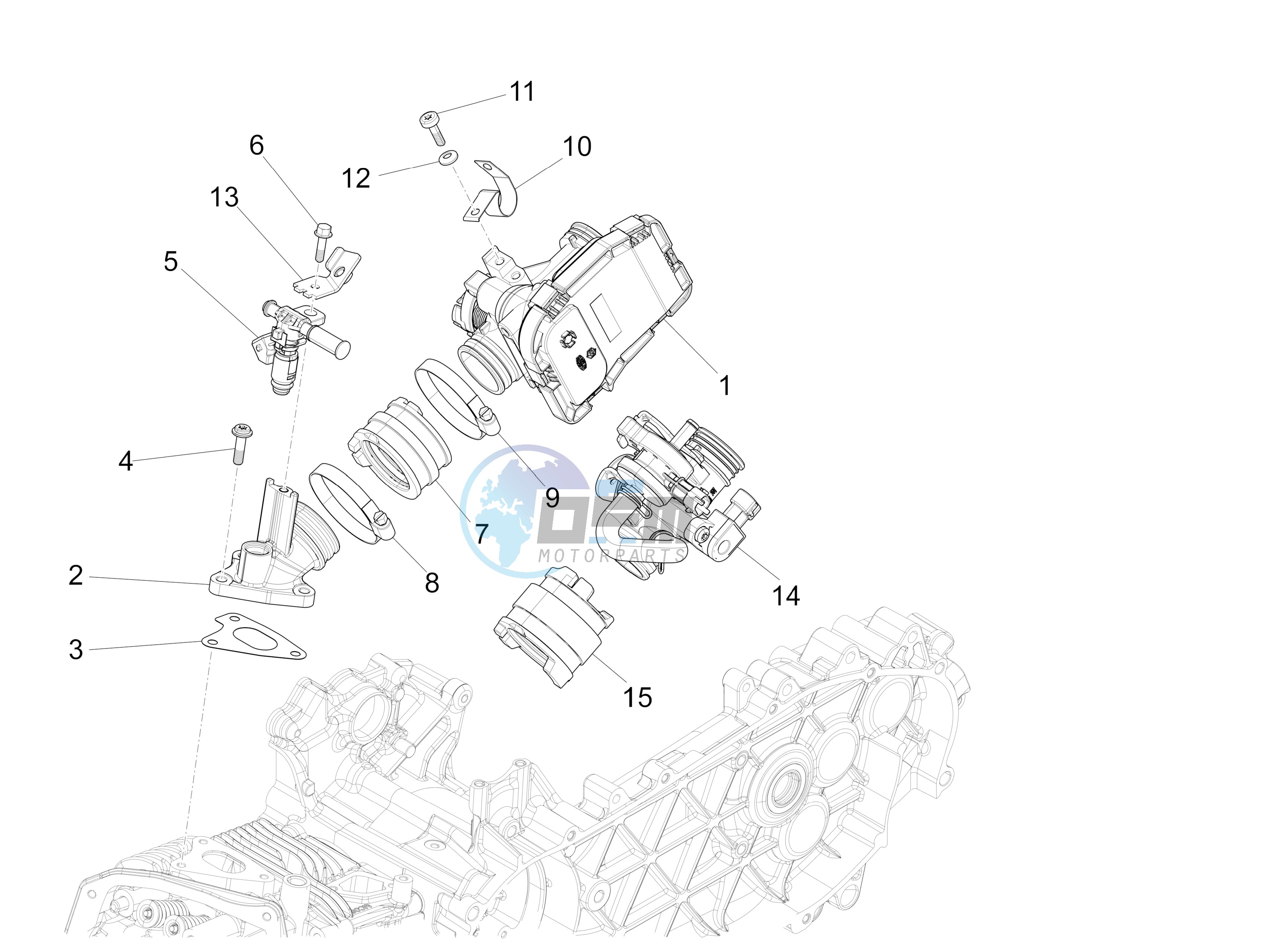 Throttle body - Injector - Union pipe