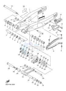 YZ450F (1SL5 1SL6 1SL7 1SL8) drawing REAR ARM