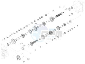 V9 Bobber 850 (APAC) drawing Gear box - Gear assembly