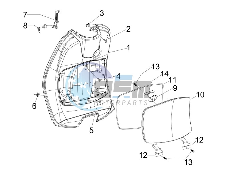 Front glovebox - Knee-guard panel