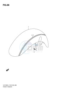 VLR1800 (E3-E28) drawing FRONT FENDER (VLR1800TL1 E3)