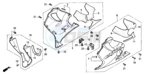 CBR600FS drawing LOWER COWL