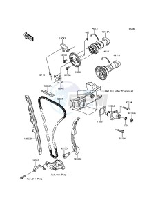 KLX450R KLX450AEF EU drawing Camshaft(s)/Tensioner