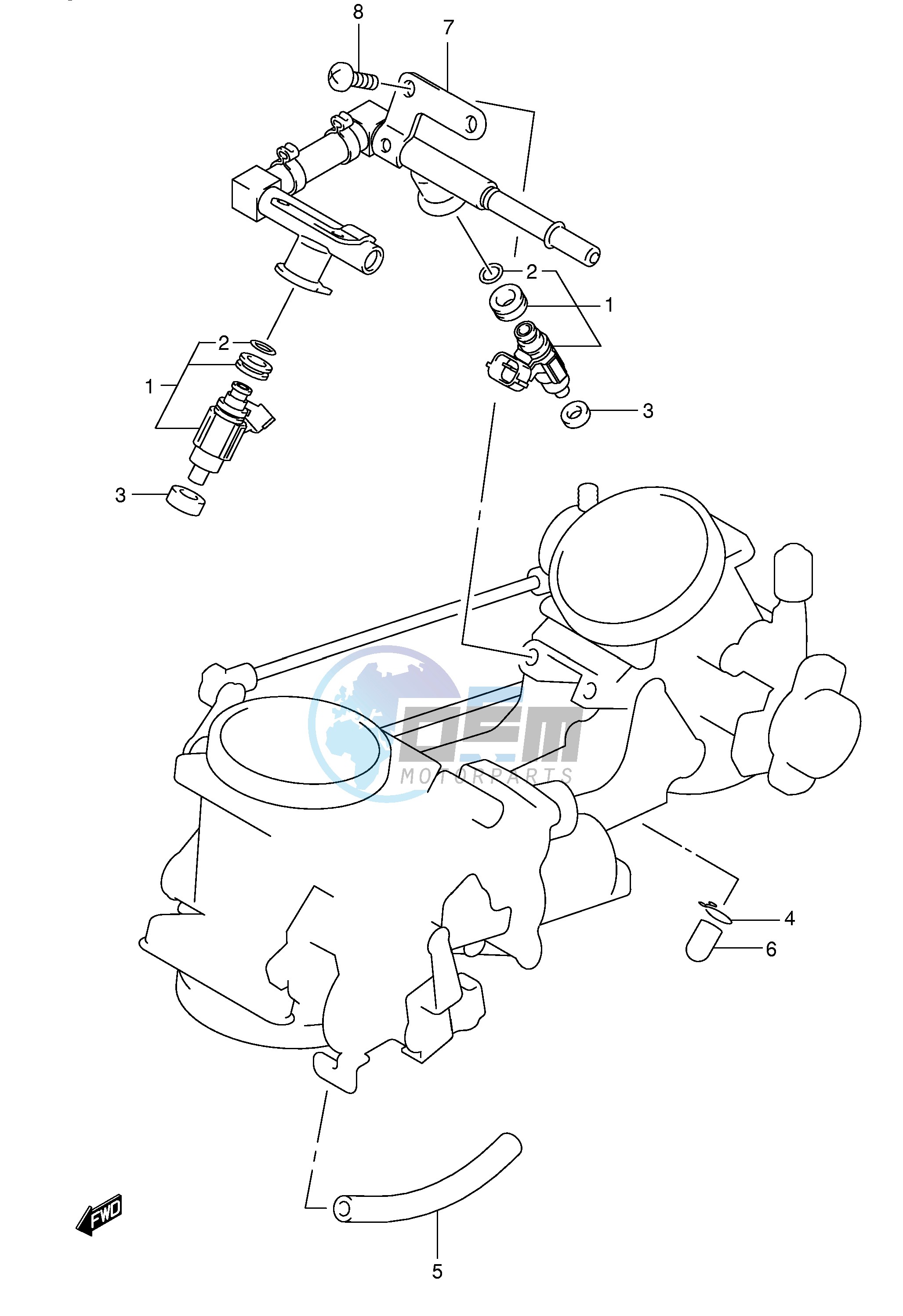 THROTTLE BODY FITTING (MODEL K3 K4 K5 K6)