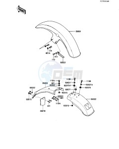 KZ 250 W [LTD BELT] (W1) [LTD BELT] drawing FENDERS