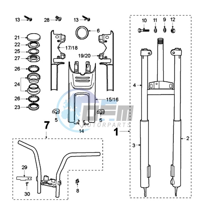 FRONT FORK / STEERINGHEAD