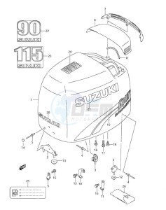 DF 115 drawing Engine Cover (2001 to 2002)